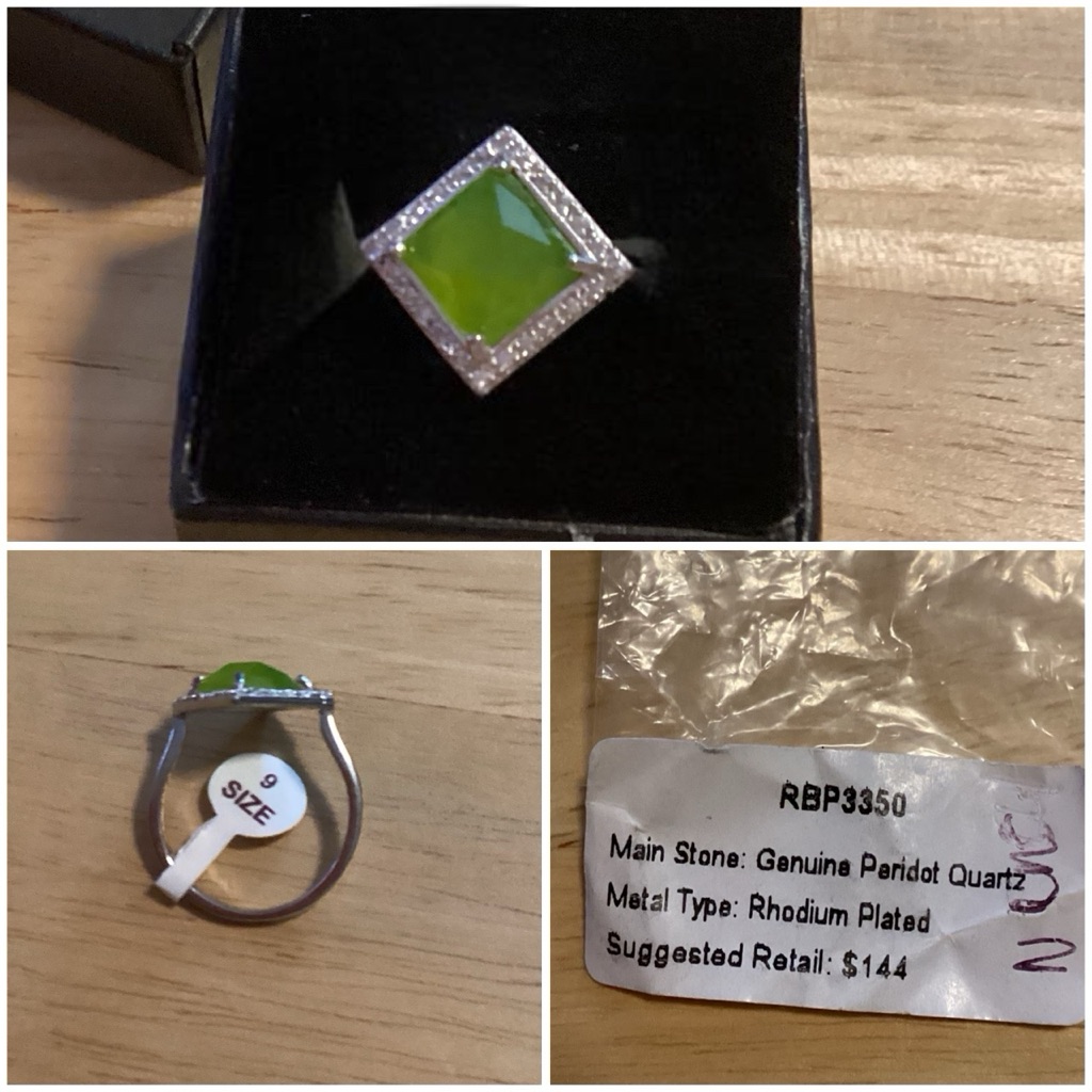 Bomb Party Genuine Peridot Quartz Ring (Size 9) In Original Packaging